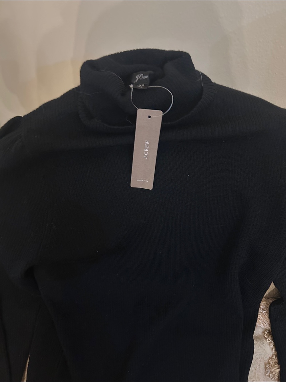 J. Crew Men's Black Ribbed Turtleneck Sweater